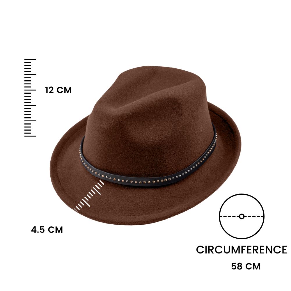 Brown Felt Fedora Hat for Men
