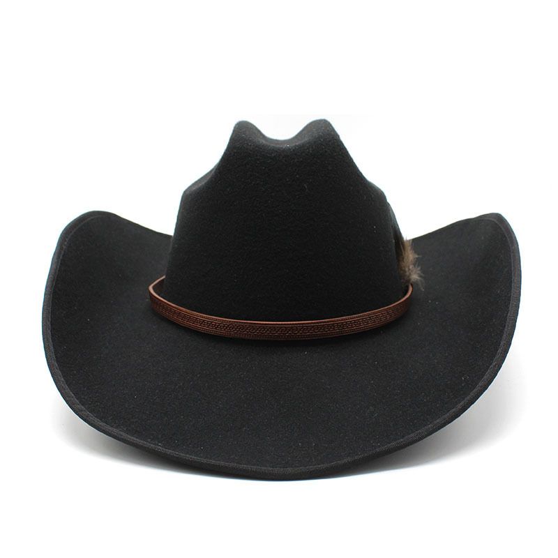 Black Felt Fedora Hat for Men