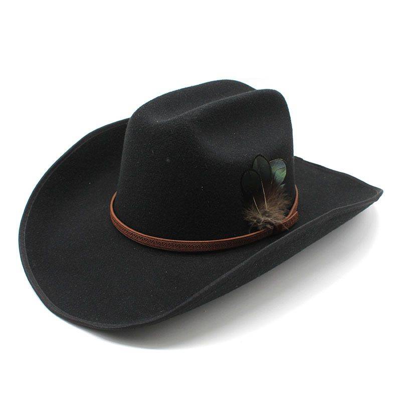 Black Felt Fedora Hat for Men