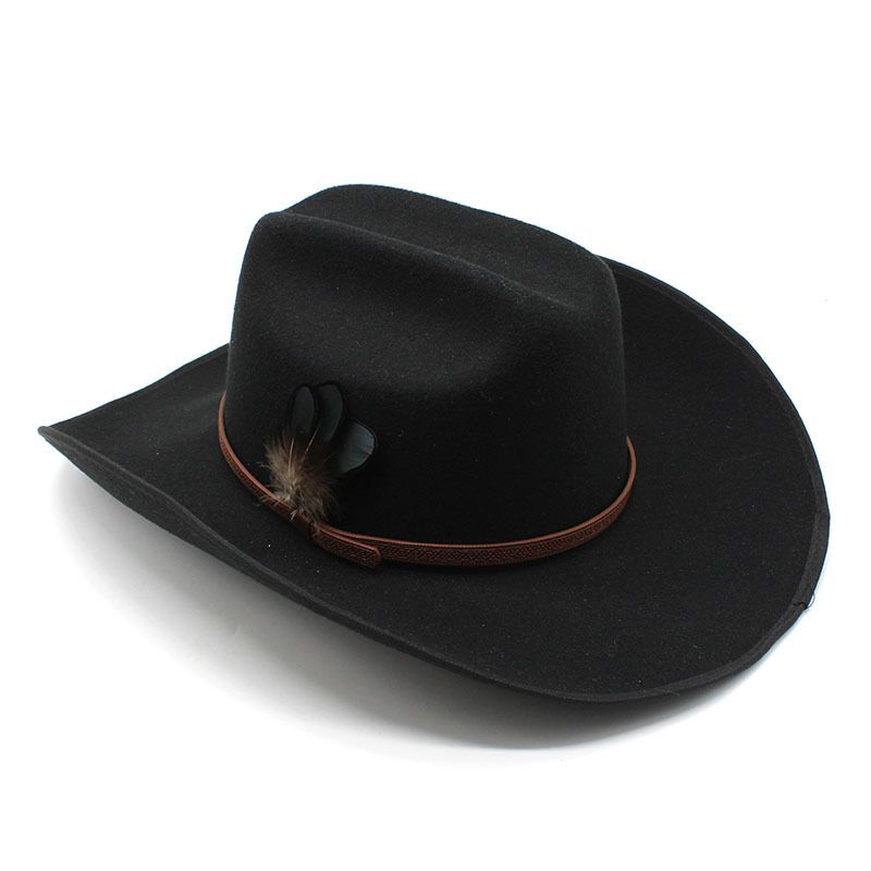 Black Felt Fedora Hat for Men