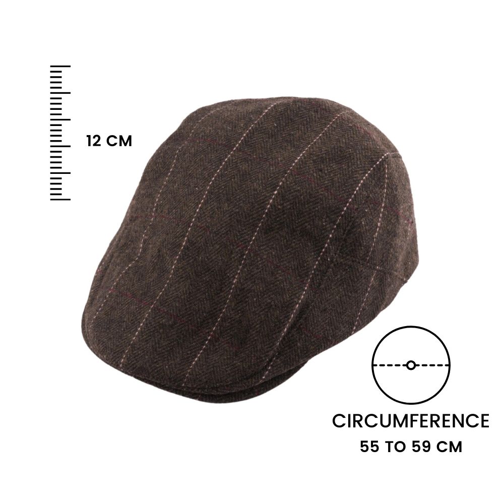 Brown Flat Cap for Men