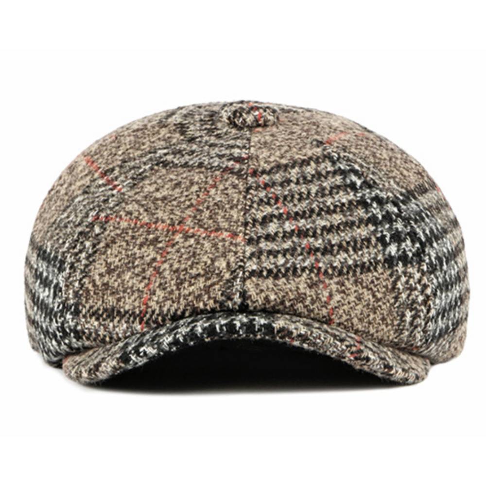 Brown Wool Flat Cap for Men