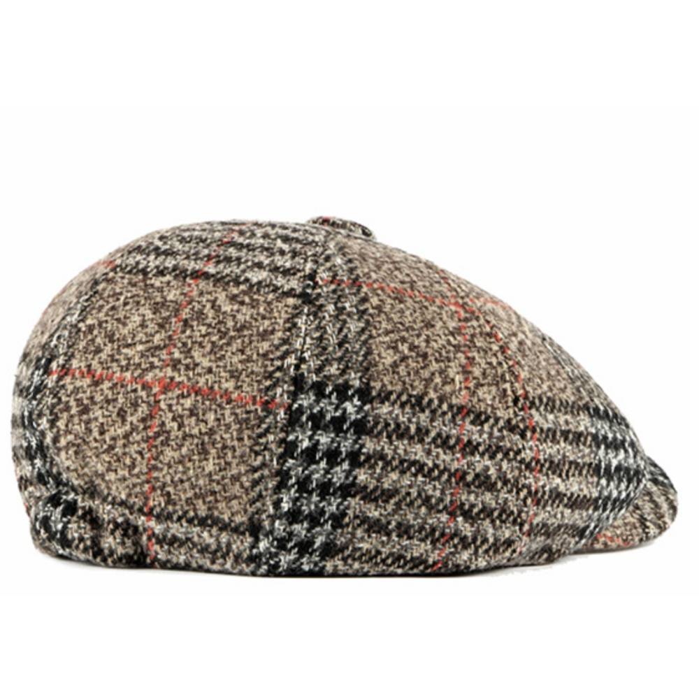 Brown Wool Flat Cap for Men