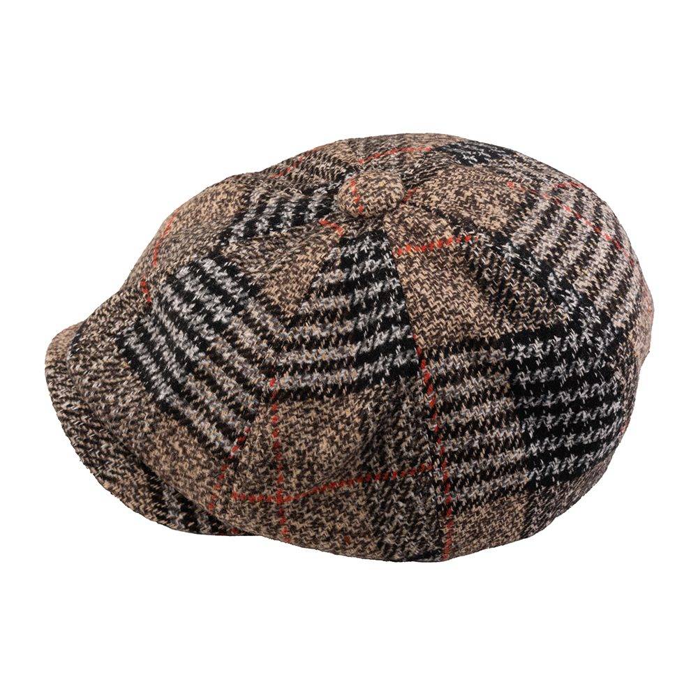 Brown Wool Flat Cap for Men