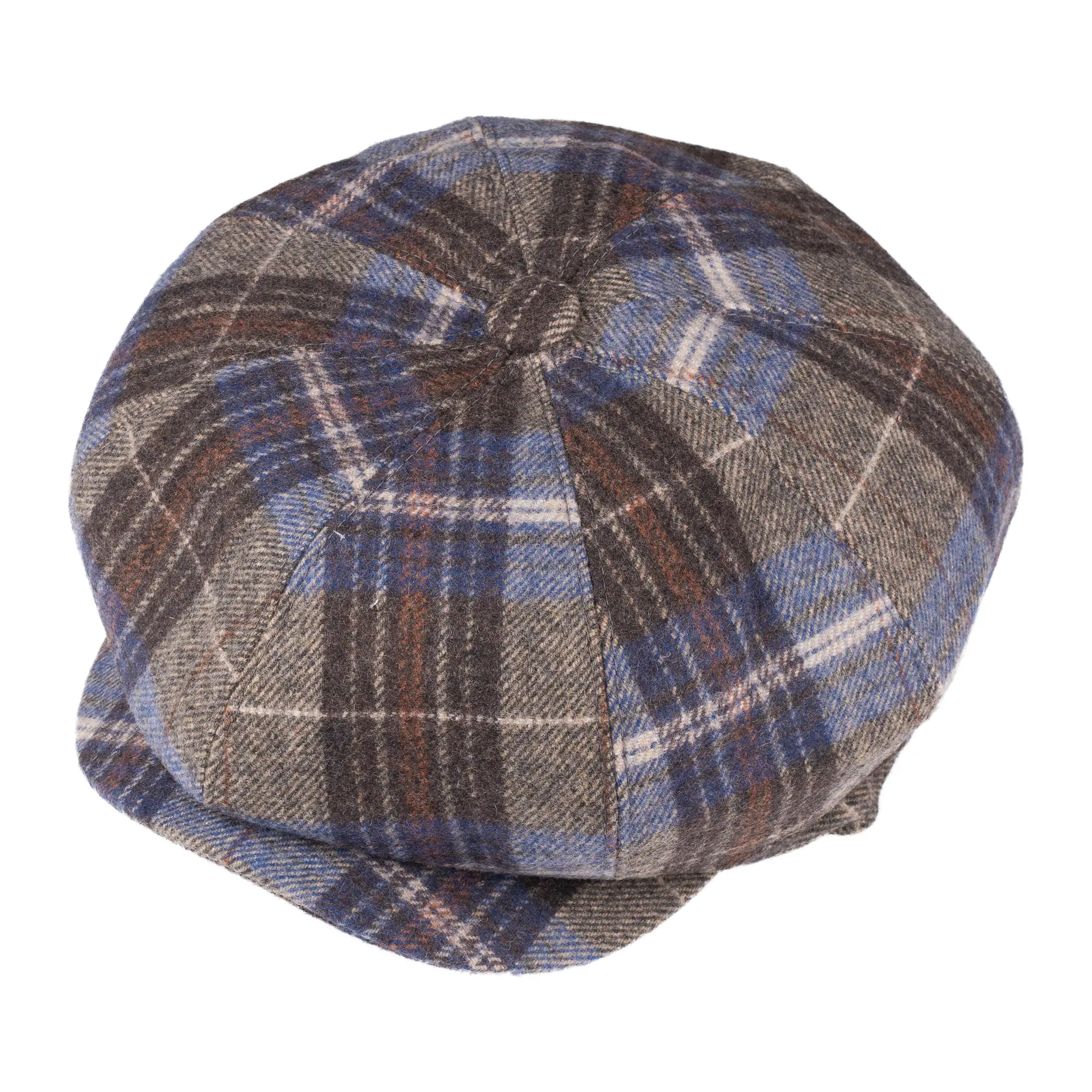 Blue Wool Flat Cap for Men