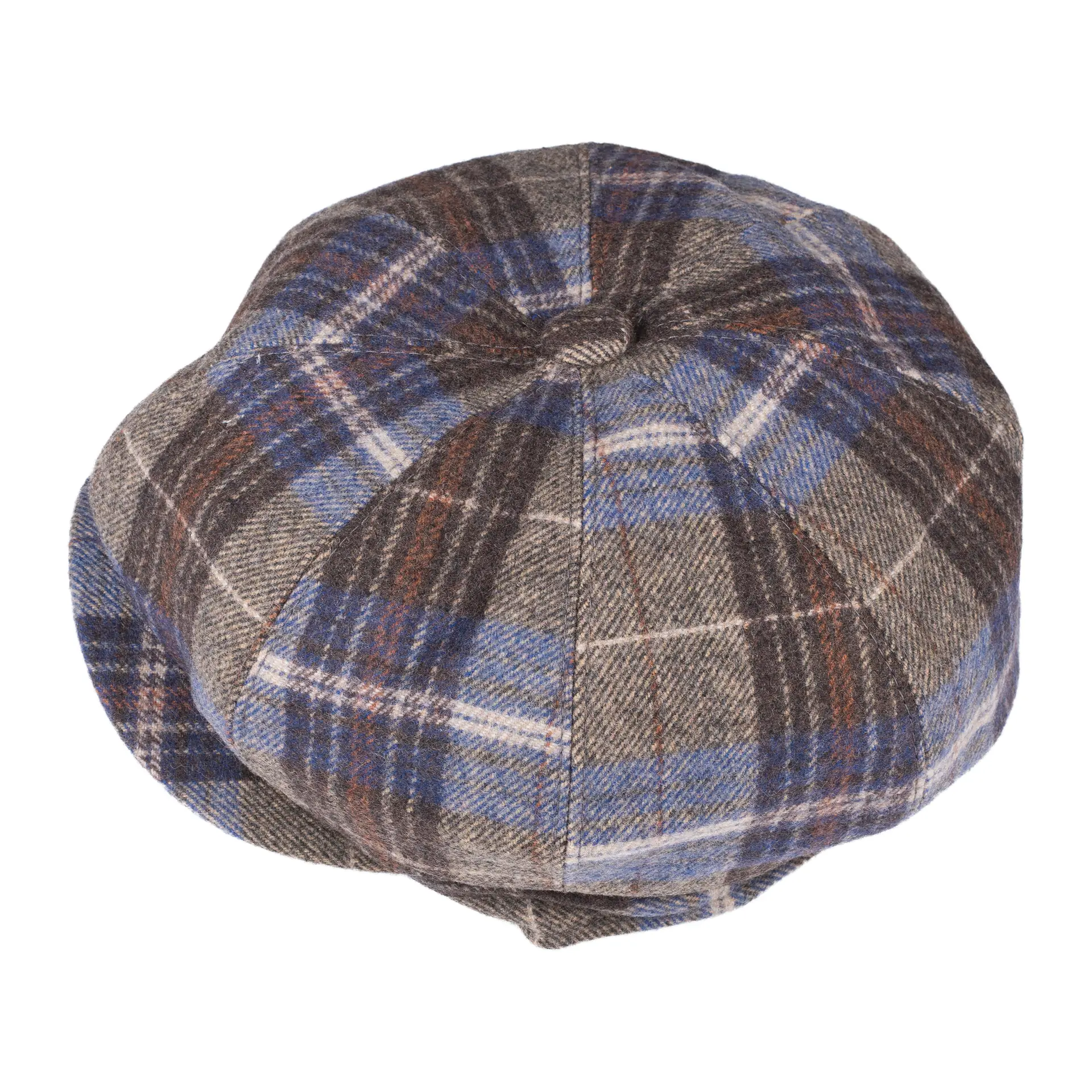Blue Wool Flat Cap for Men