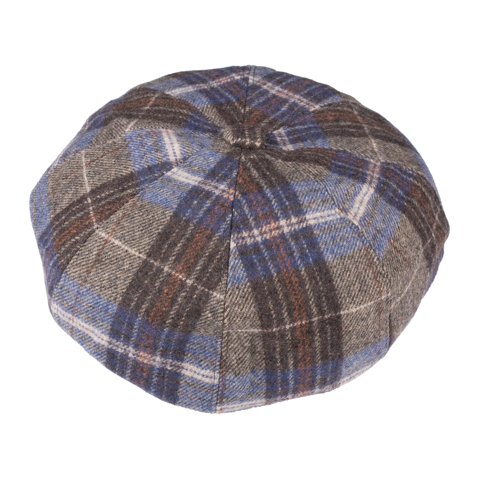 Blue Wool Flat Cap for Men