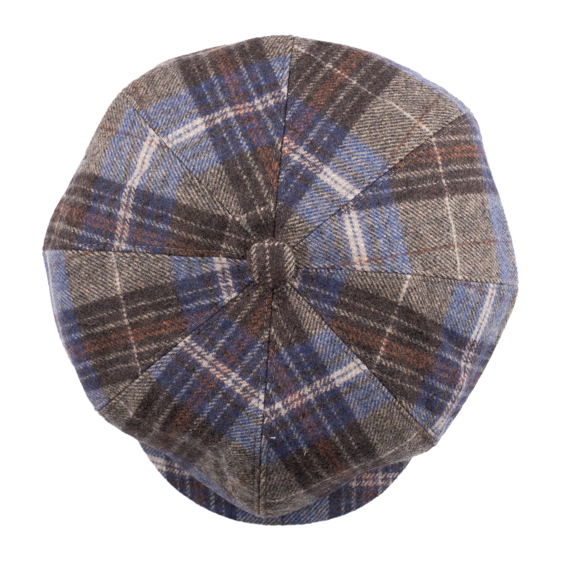 Blue Wool Flat Cap for Men