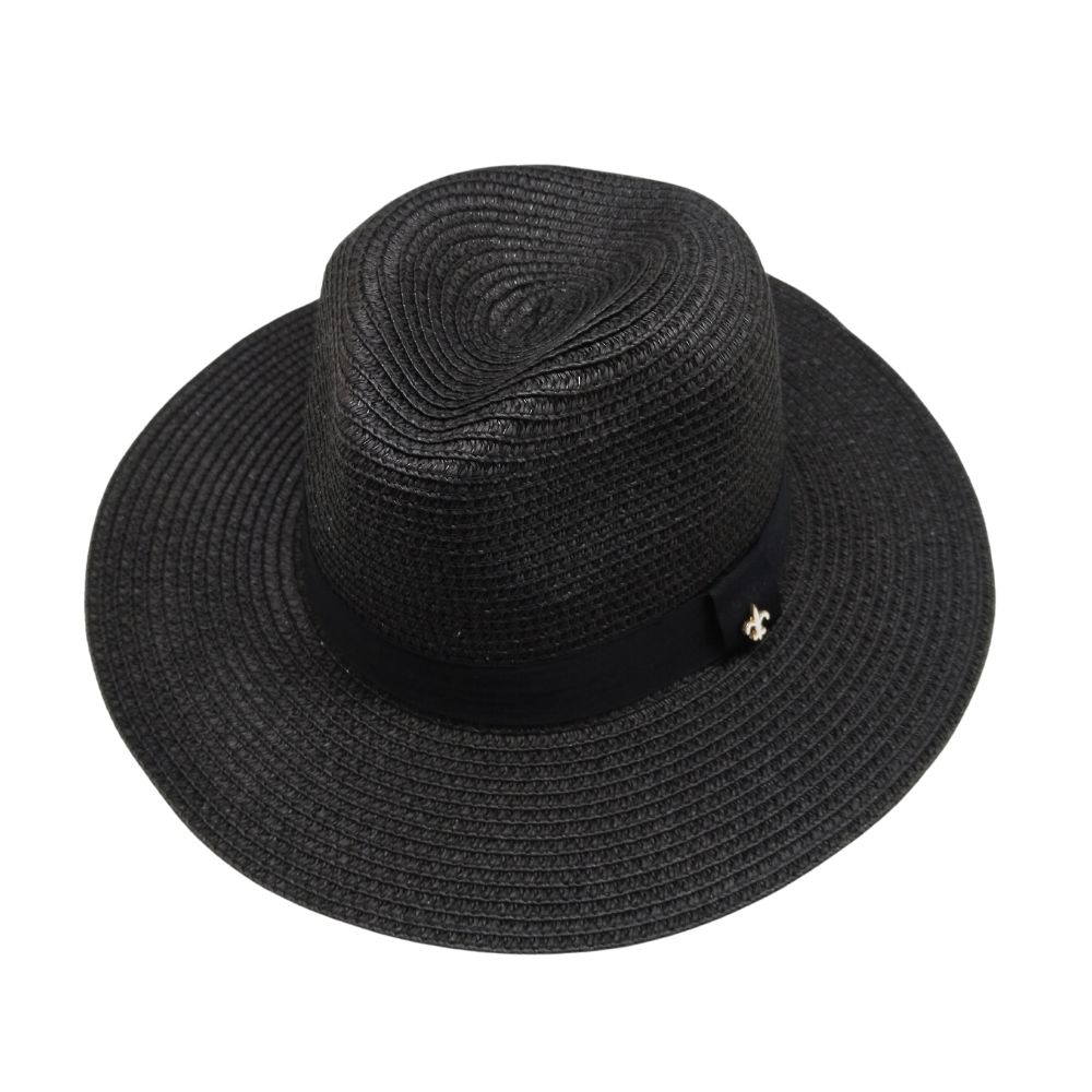 Black Straw Panama Hat for Men