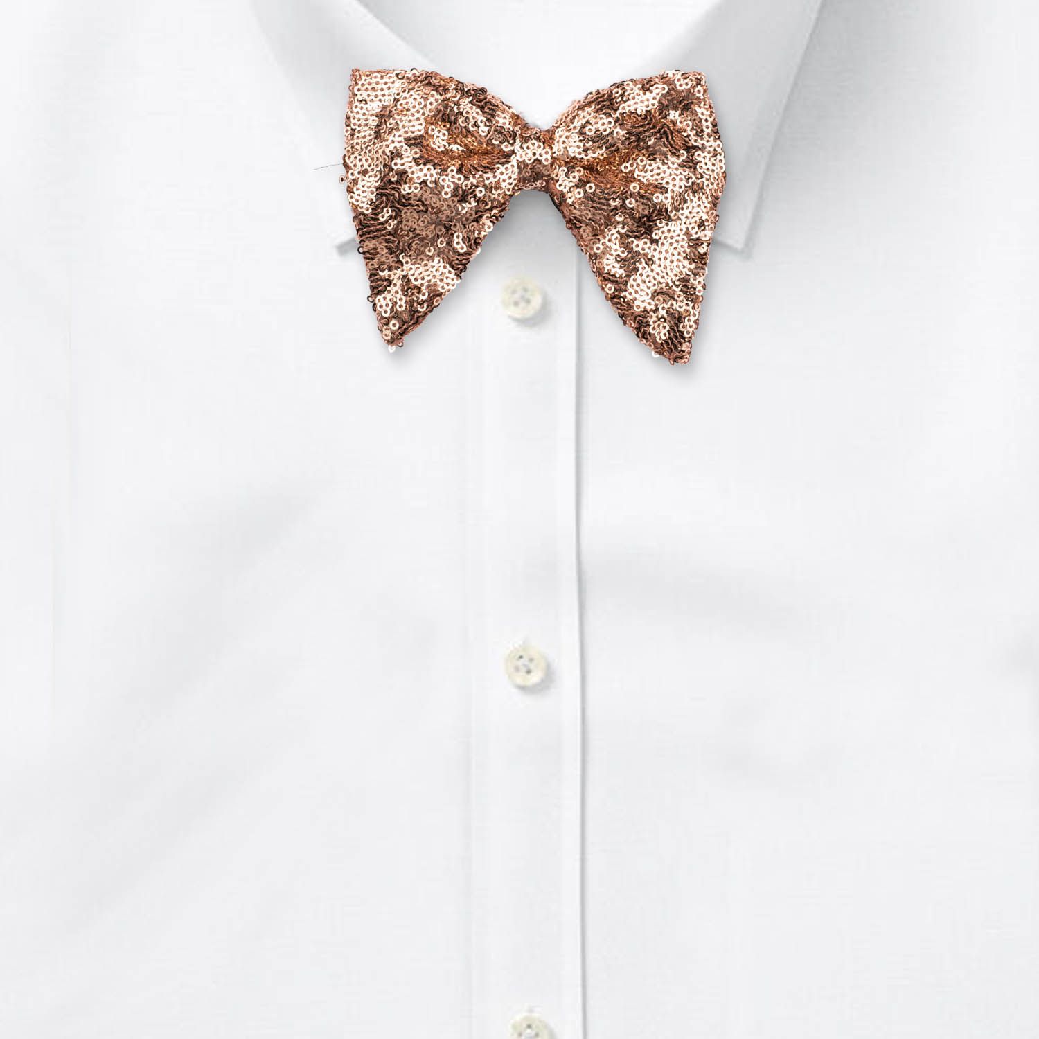 Rose Gold Sequins Pre-Tied Bow Tie for Men