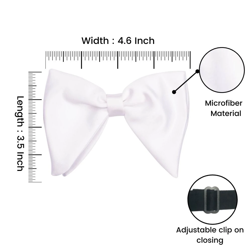 White Pre-Tied Bow Tie for Men