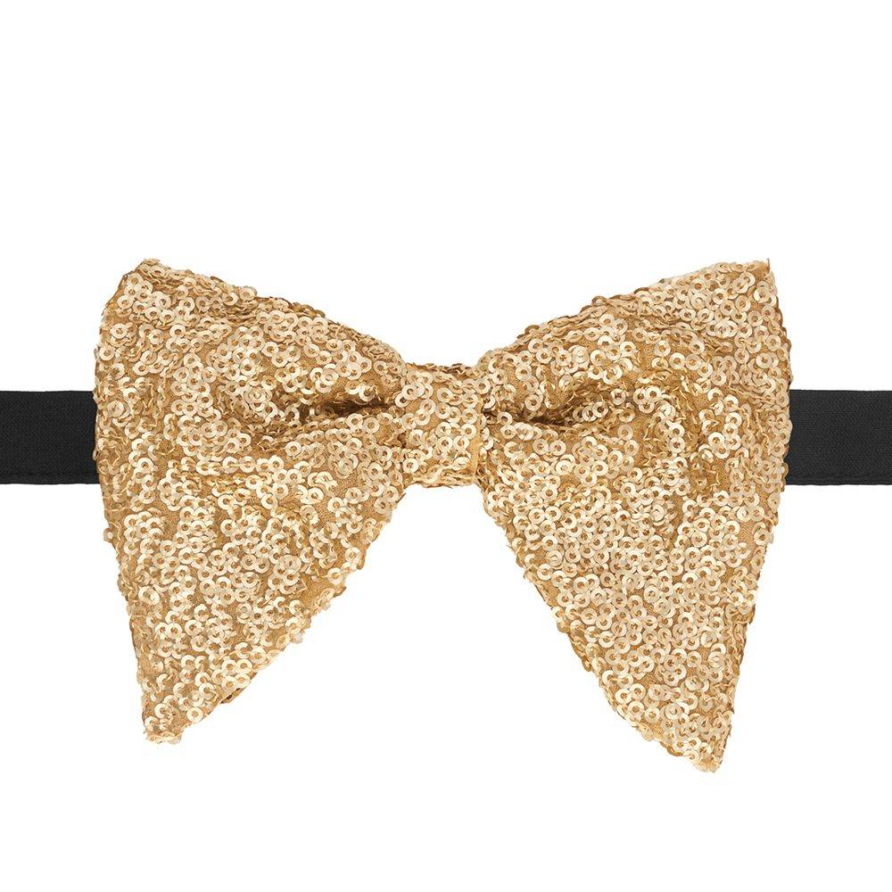 Gold Sequins Pre-Tied Bow Tie for Men
