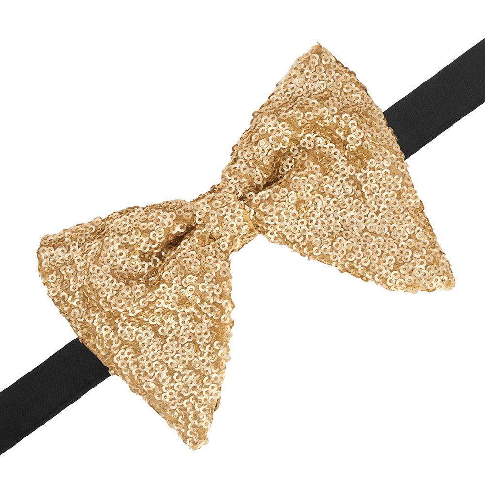 Gold Sequins Pre-Tied Bow Tie for Men