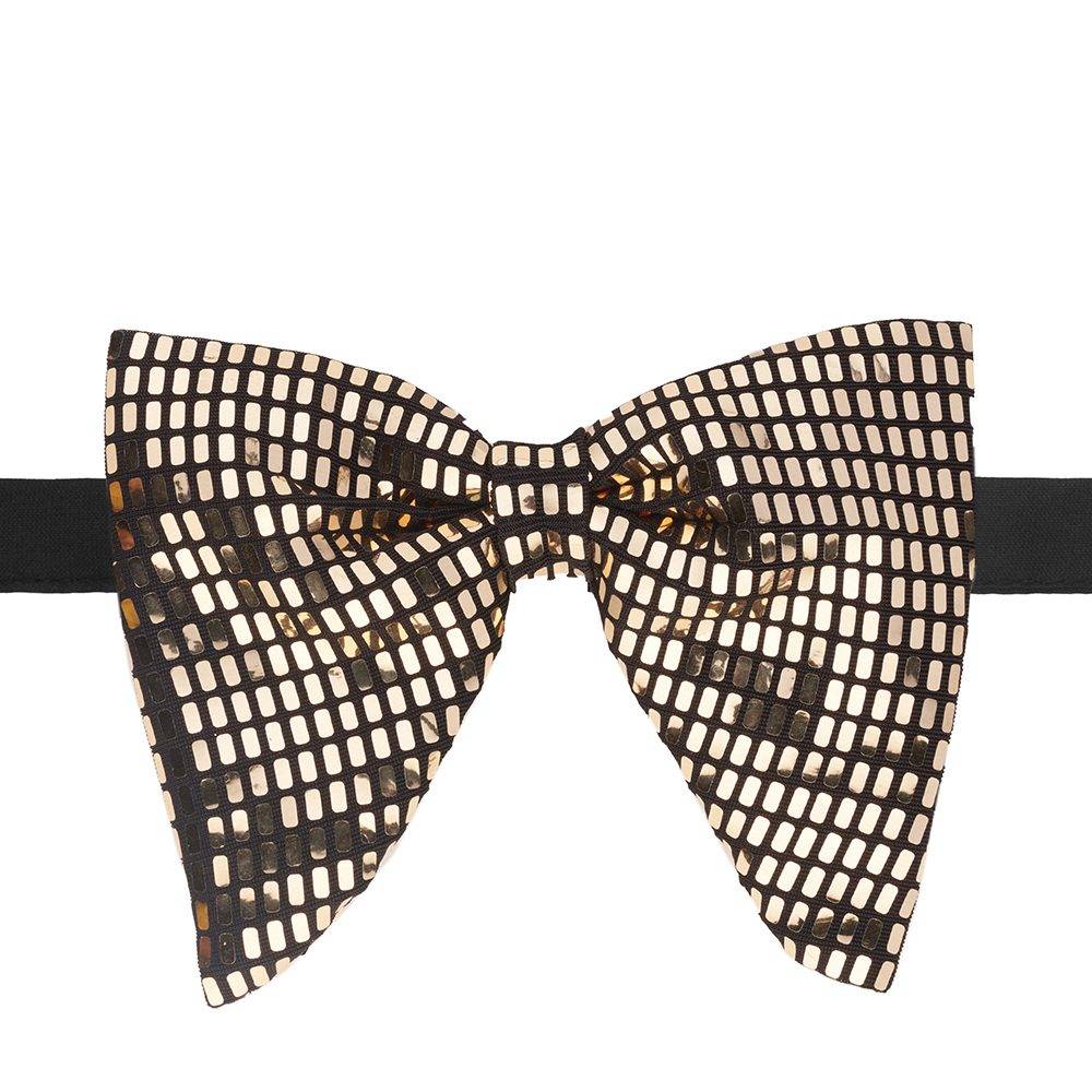 Gold Sequins Pre-Tied Bow Tie for Men