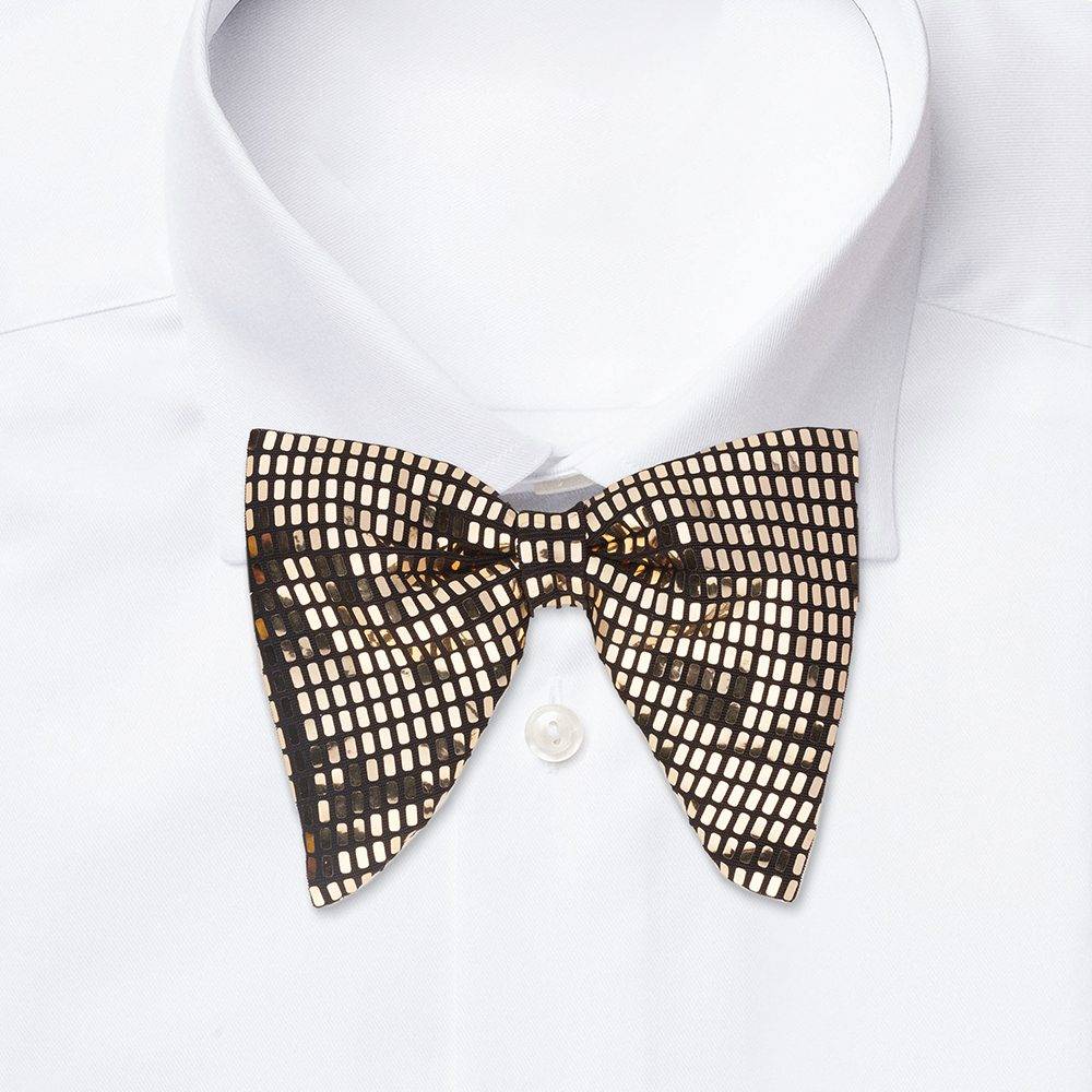 Gold Sequins Pre-Tied Bow Tie for Men
