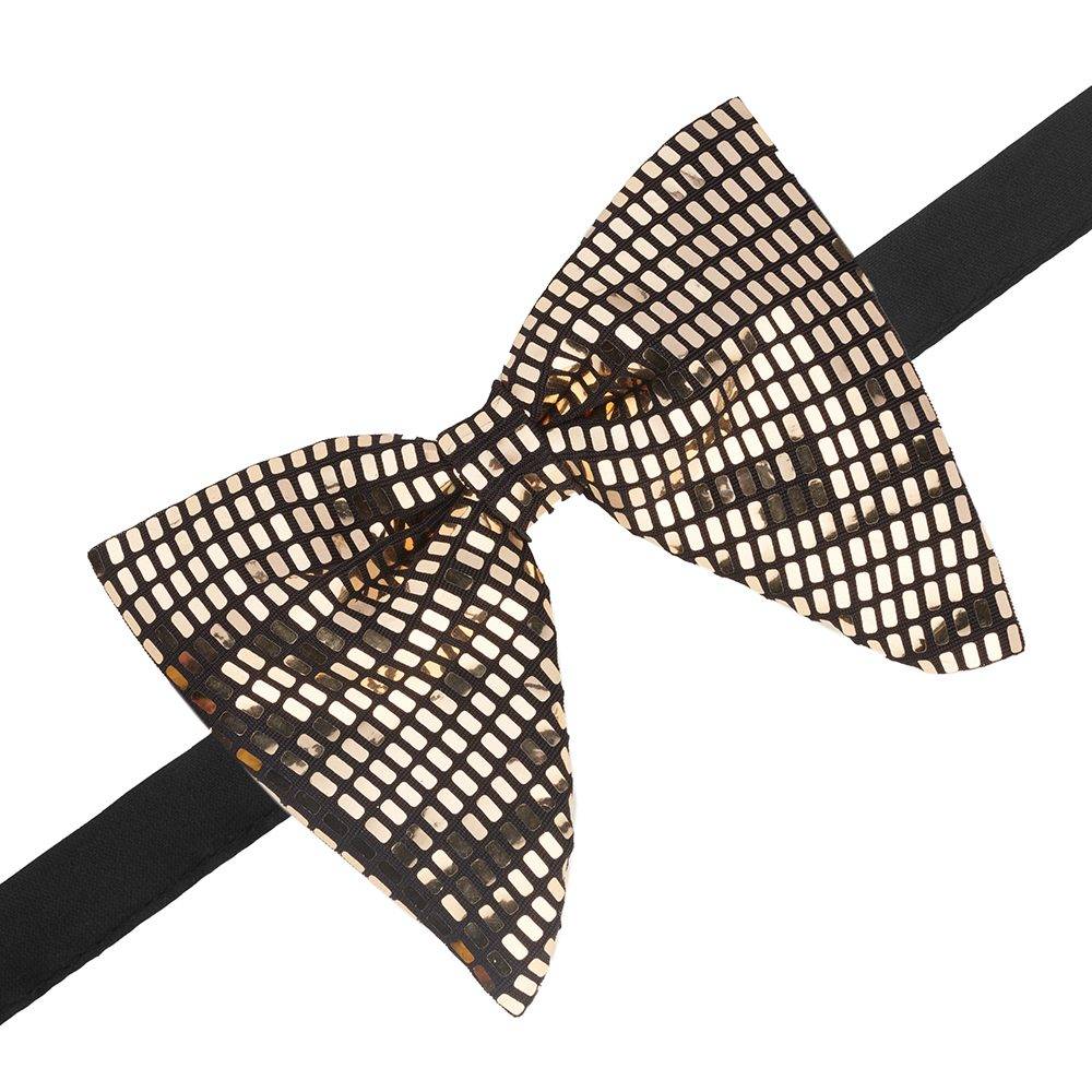 Gold Sequins Pre-Tied Bow Tie for Men