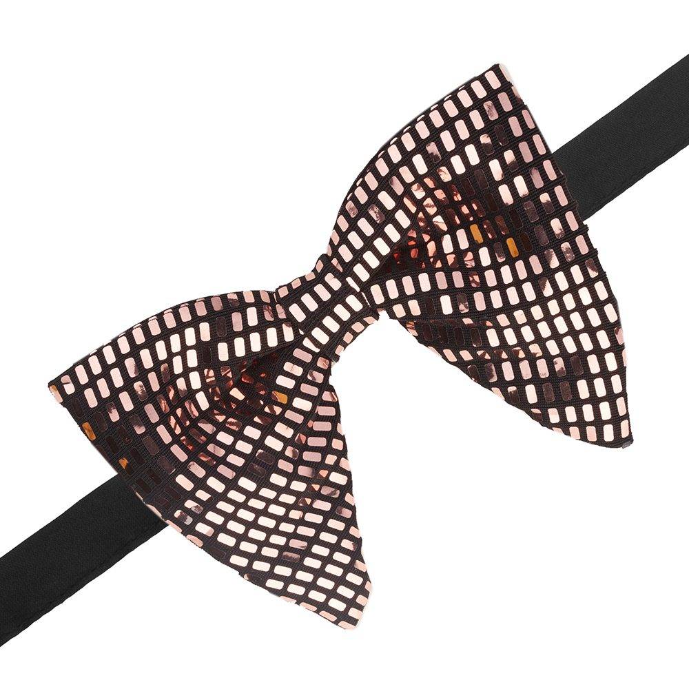 Rose Gold Sequins Pre-Tied Bow Tie for Men