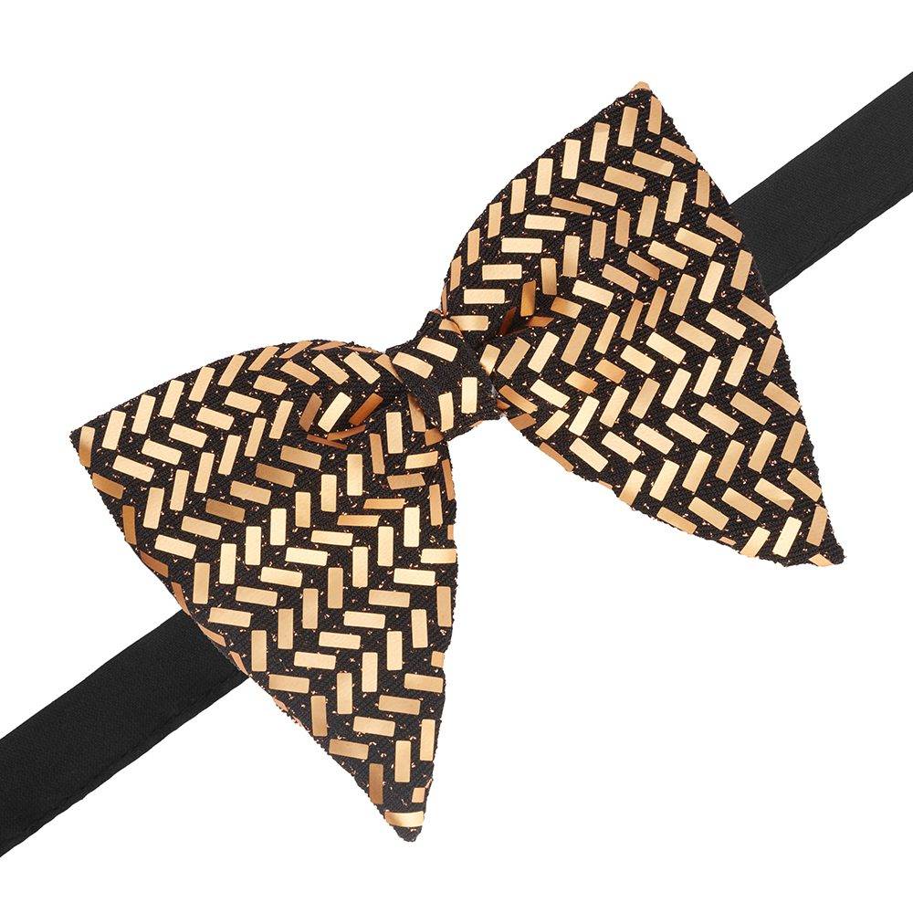 Gold Sequins Pre-Tied Bow Tie for Men