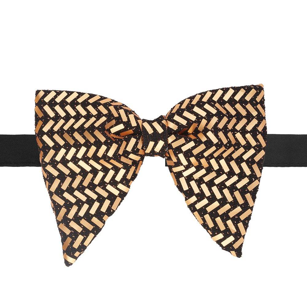 Gold Sequins Pre-Tied Bow Tie for Men