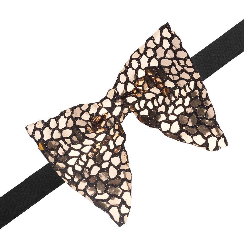 Gold Sequins Pre-Tied Bow Tie for Men