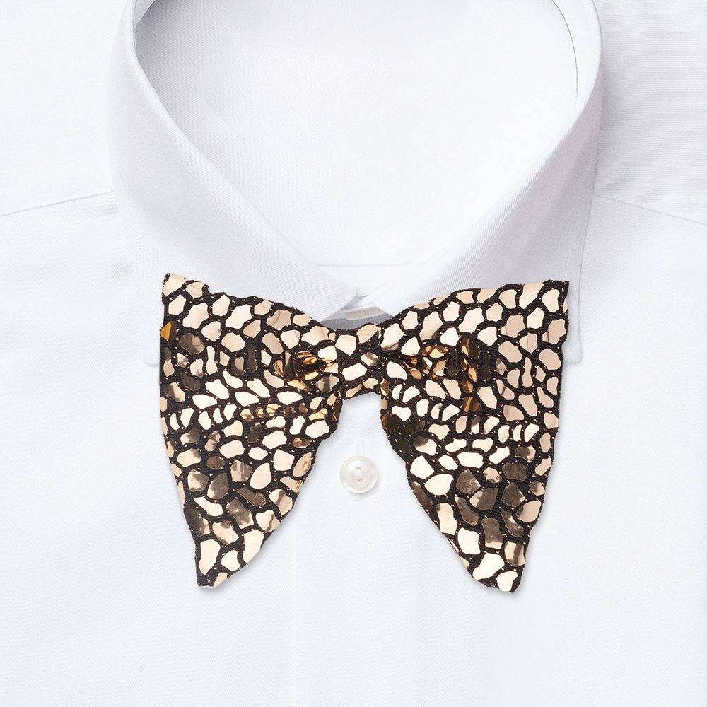 Gold Sequins Pre-Tied Bow Tie for Men