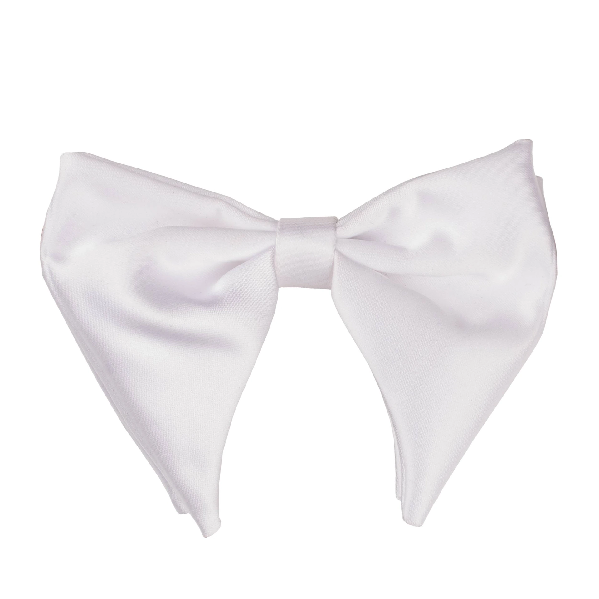 White Satin Pre-Tied Bow Tie for Men
