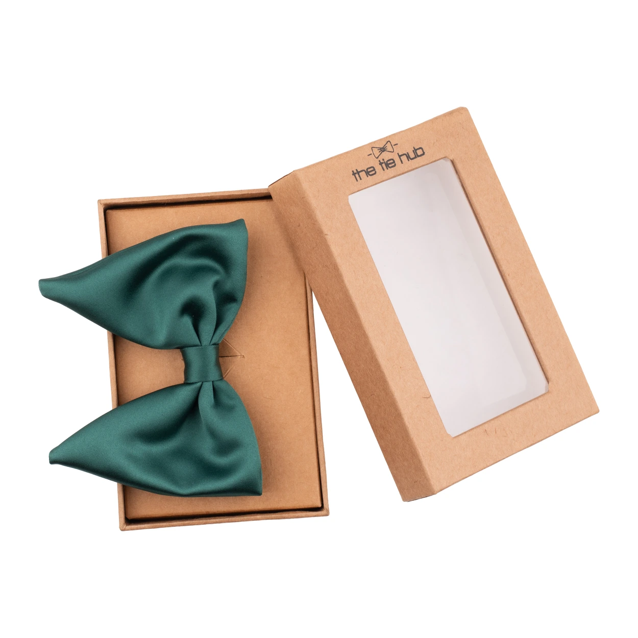 Green Satin Pre-Tied Bow Tie for Men