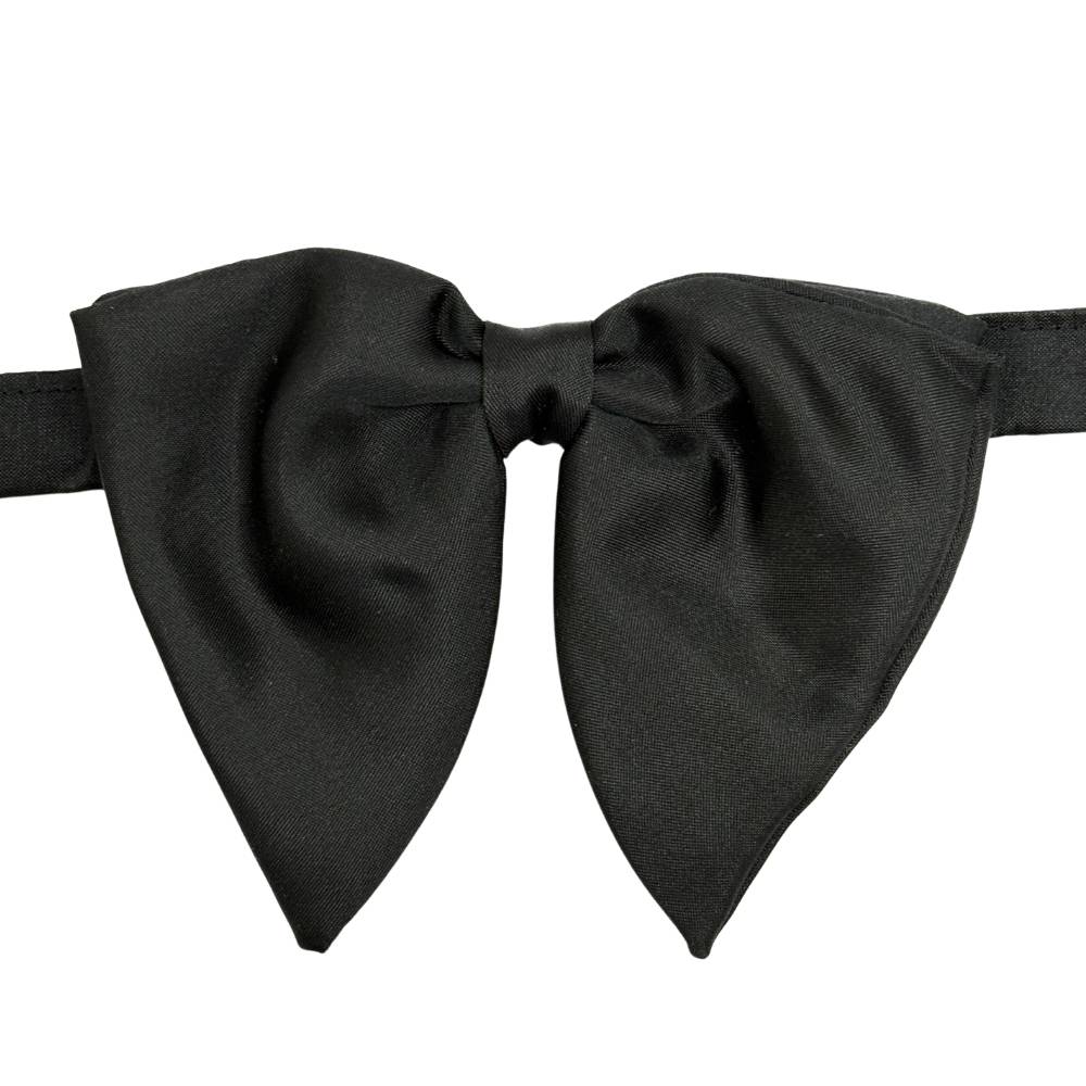 Black Silk Pre-Tied Bow Tie for Men