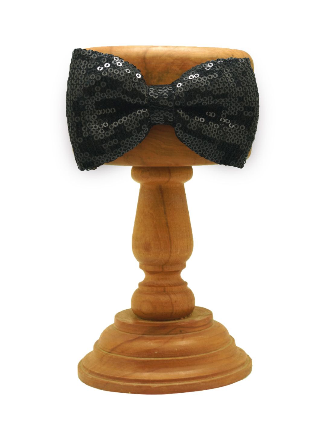 Black Classic Sequins Pre-Tied Bow Tie for Men