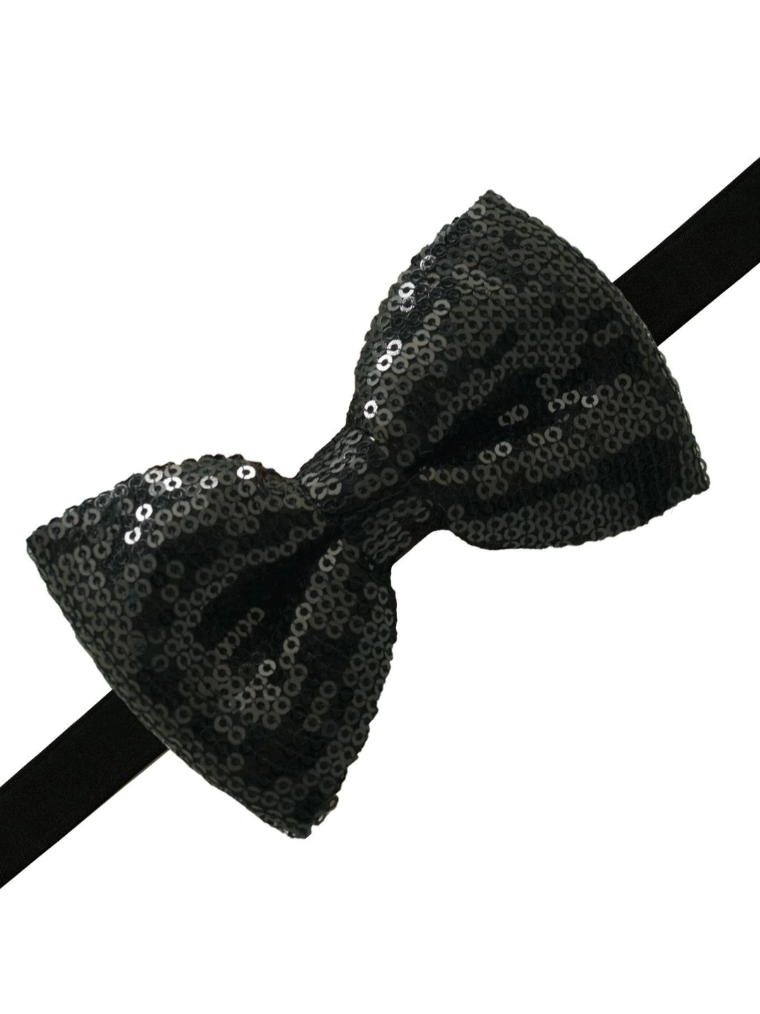 Black Classic Sequins Pre-Tied Bow Tie for Men