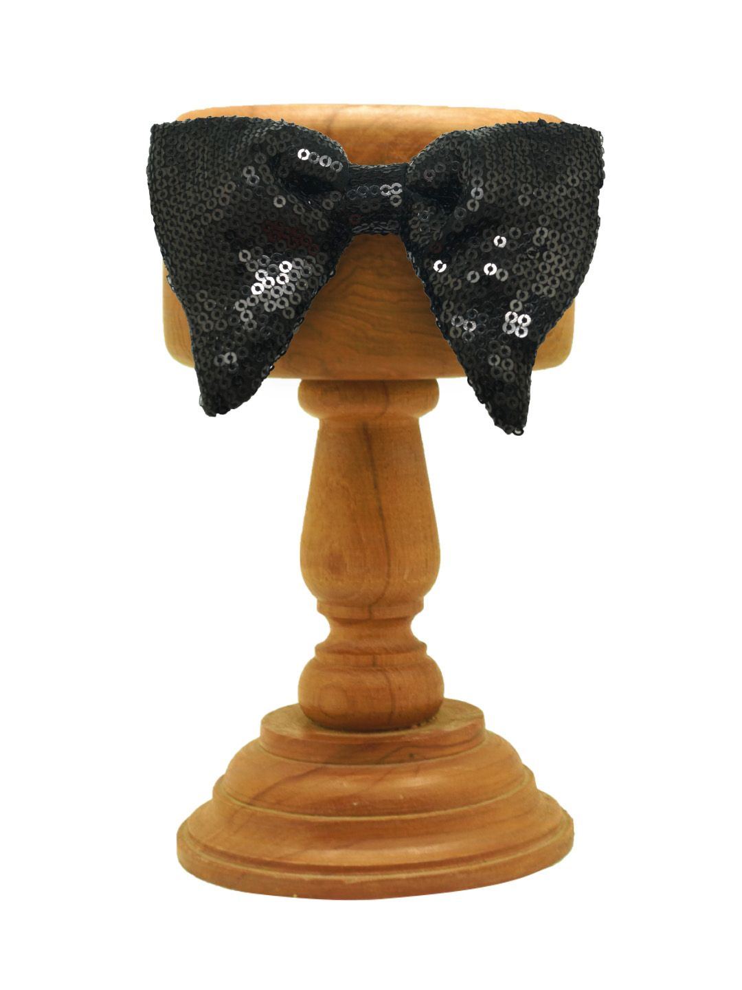 Black Geometric Sequins Pre-Tied Bow Tie for Men
