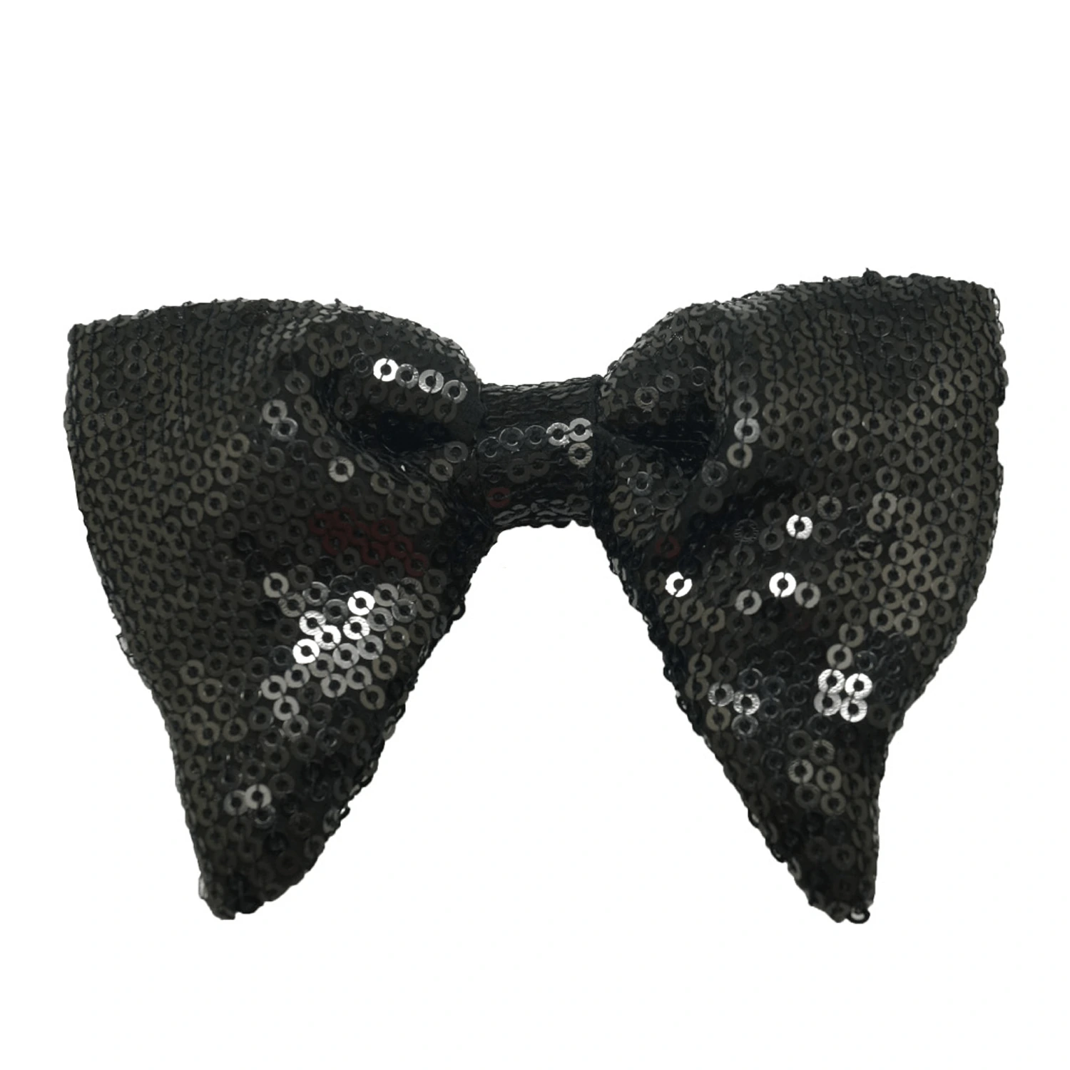 Black Geometric Sequins Pre-Tied Bow Tie for Men