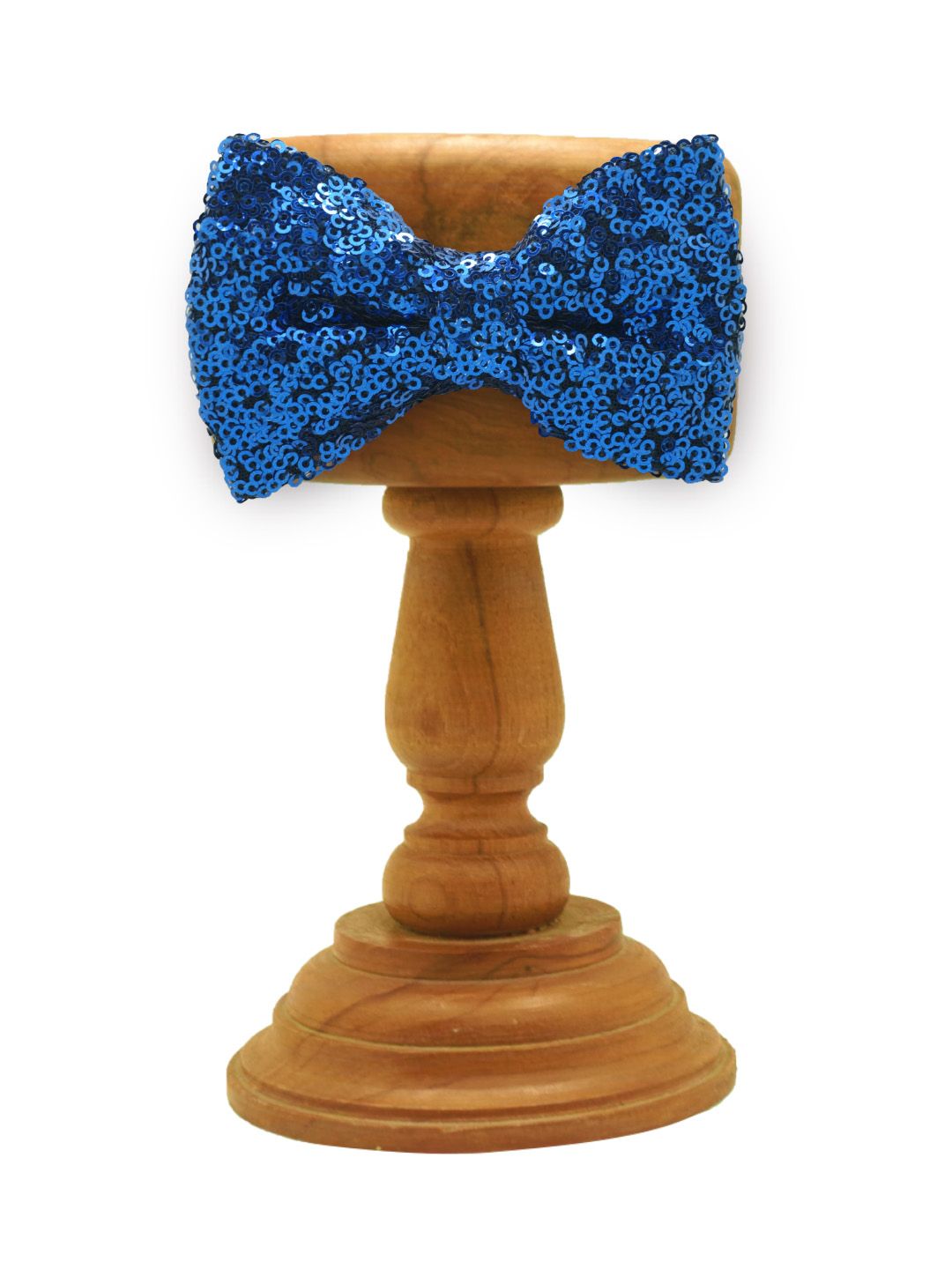 Blue Classic Sequins Pre-Tied Bow Tie for Men