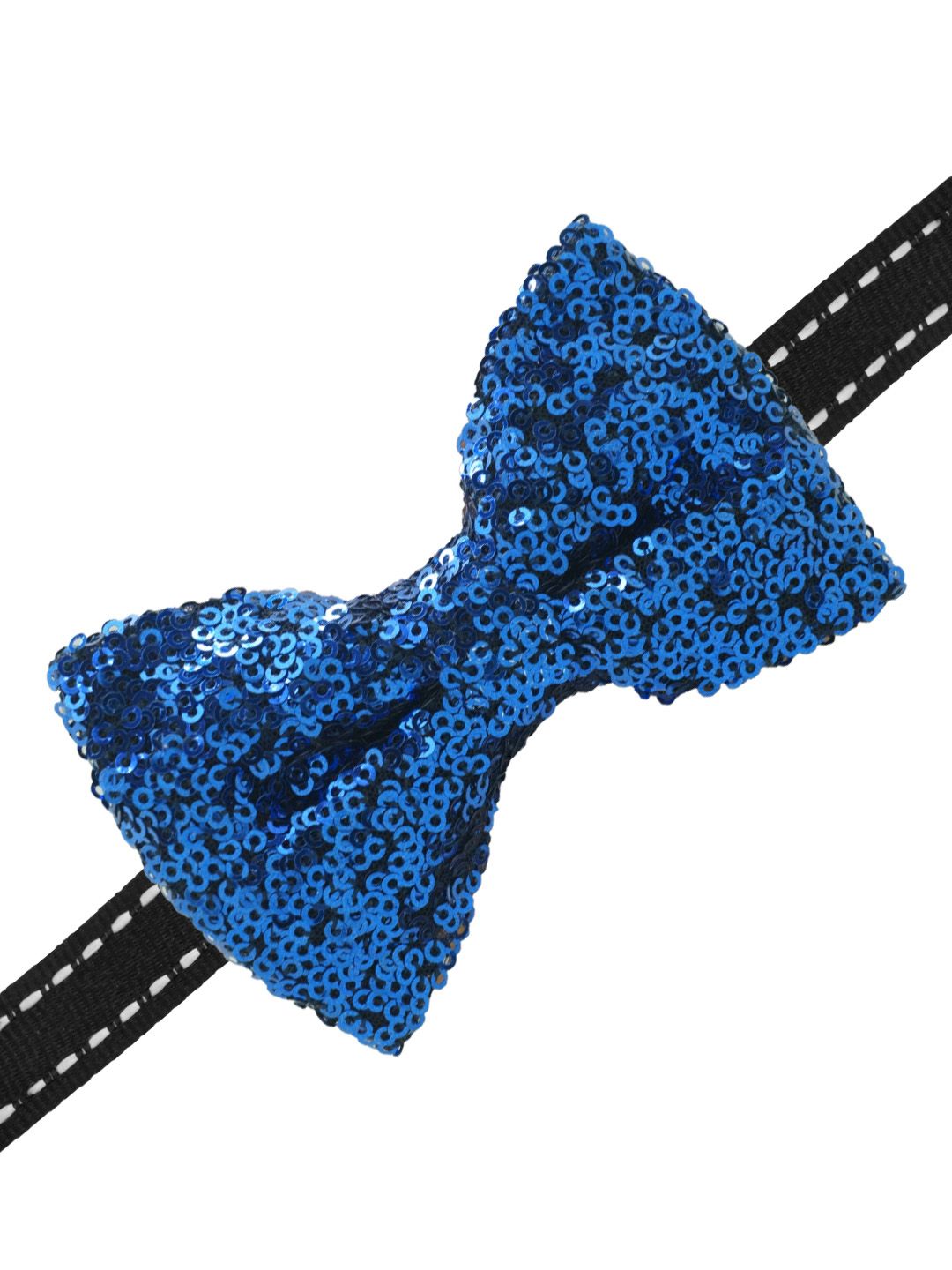 Blue Classic Sequins Pre-Tied Bow Tie for Men