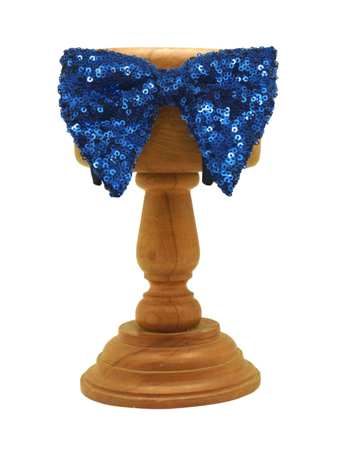 Blue Geometric Sequins Pre-Tied Bow Tie for Men