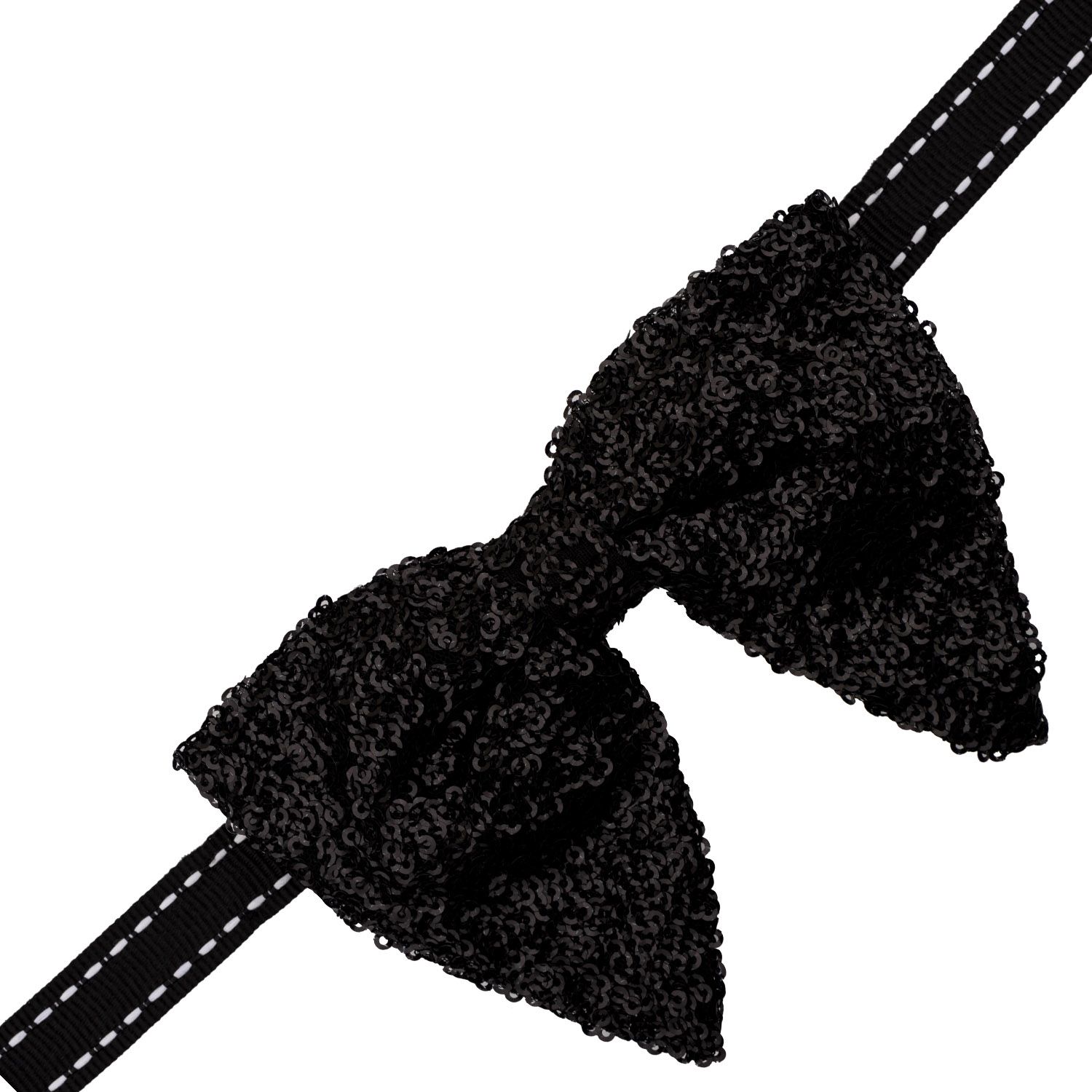 Black Geometric Sequins Pre-Tied Bow Tie for Men
