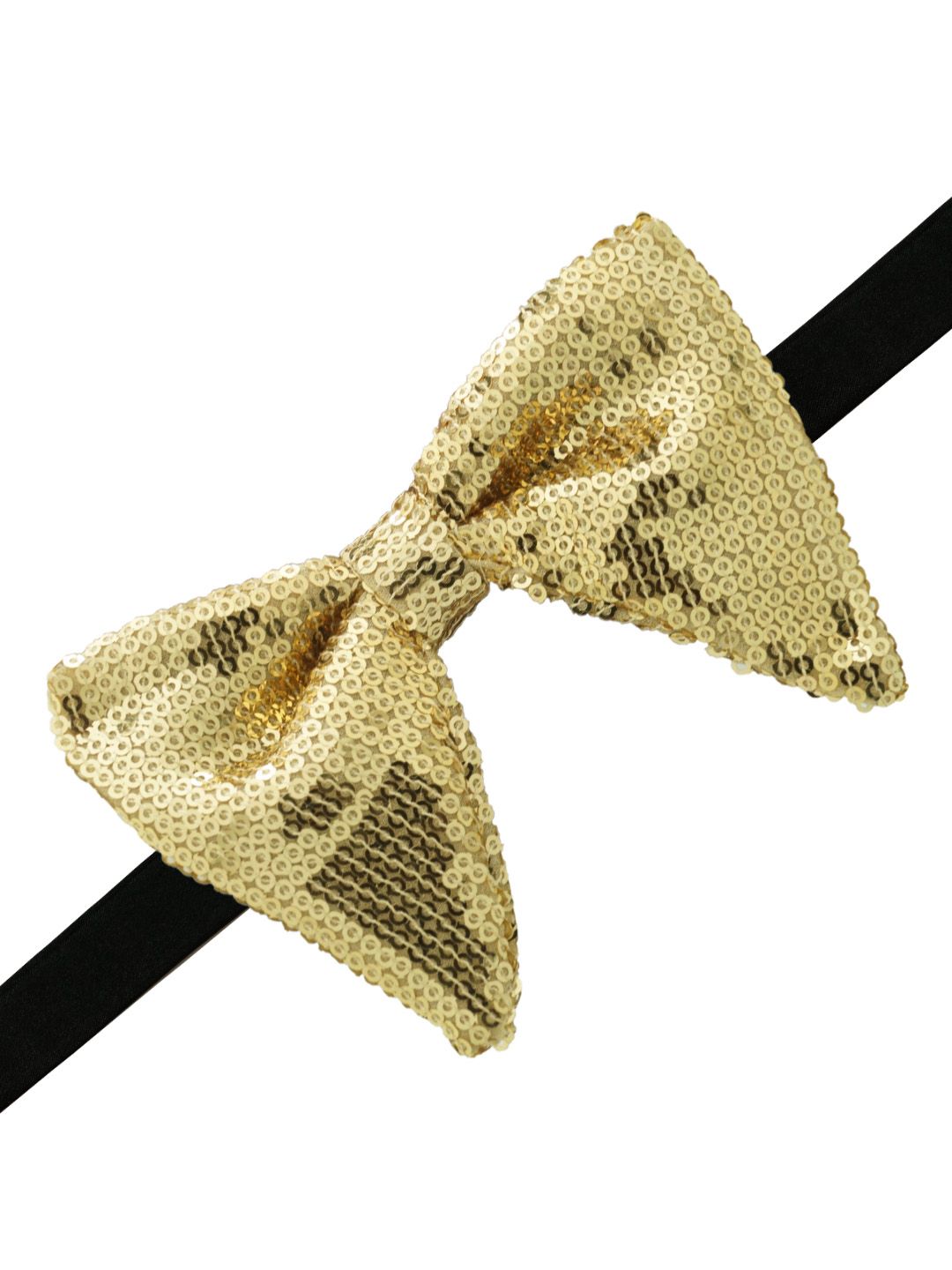 Gold Geometric Sequins Pre-Tied Bow Tie for Men