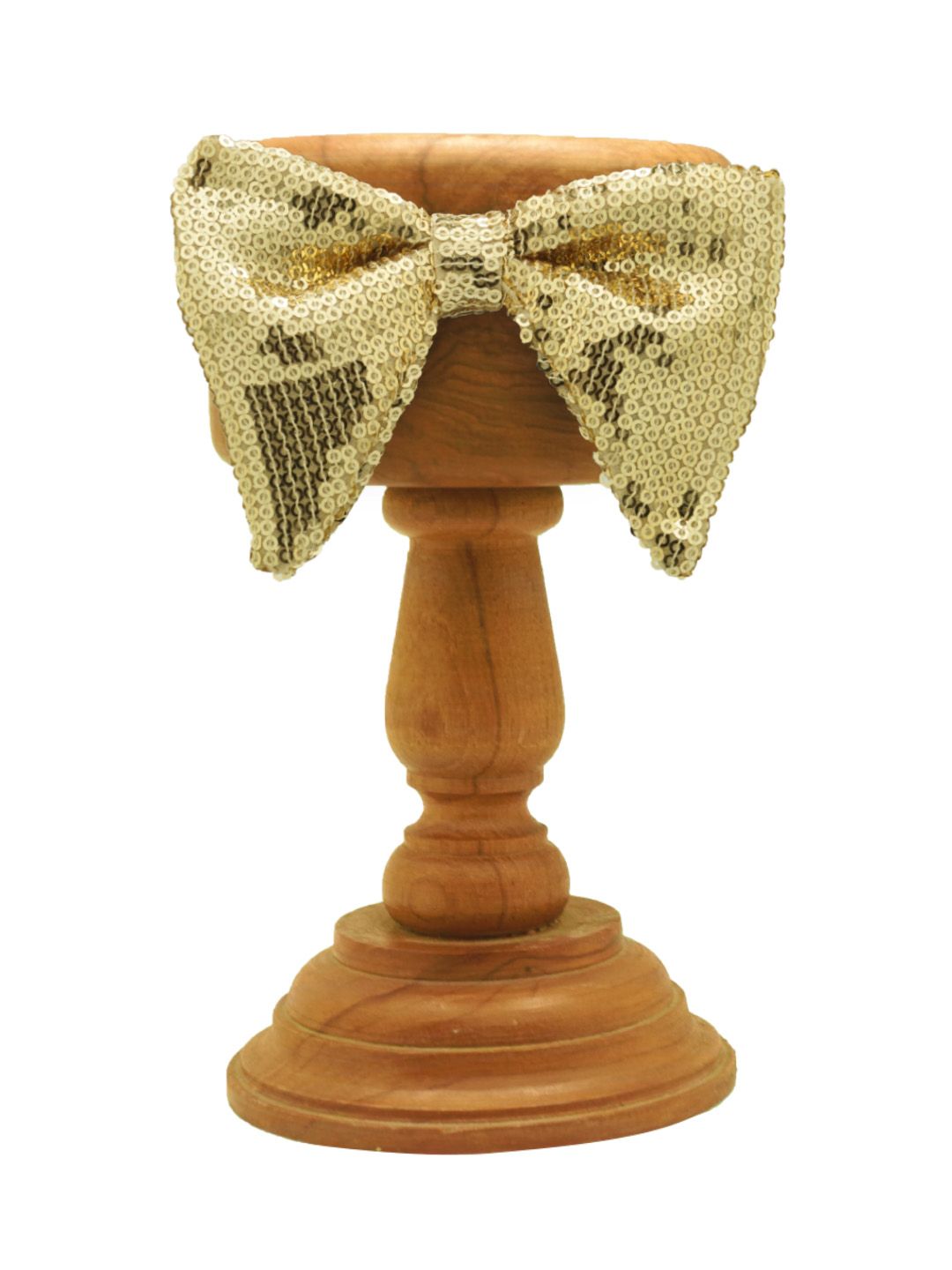 Gold Geometric Sequins Pre-Tied Bow Tie for Men