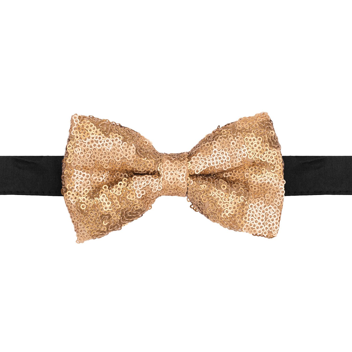 Gold Classic Sequins Pre-Tied Bow Tie for Men