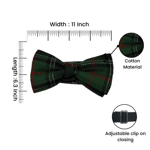 Green Classic Wool Pre-Tied Bow Tie for Men
