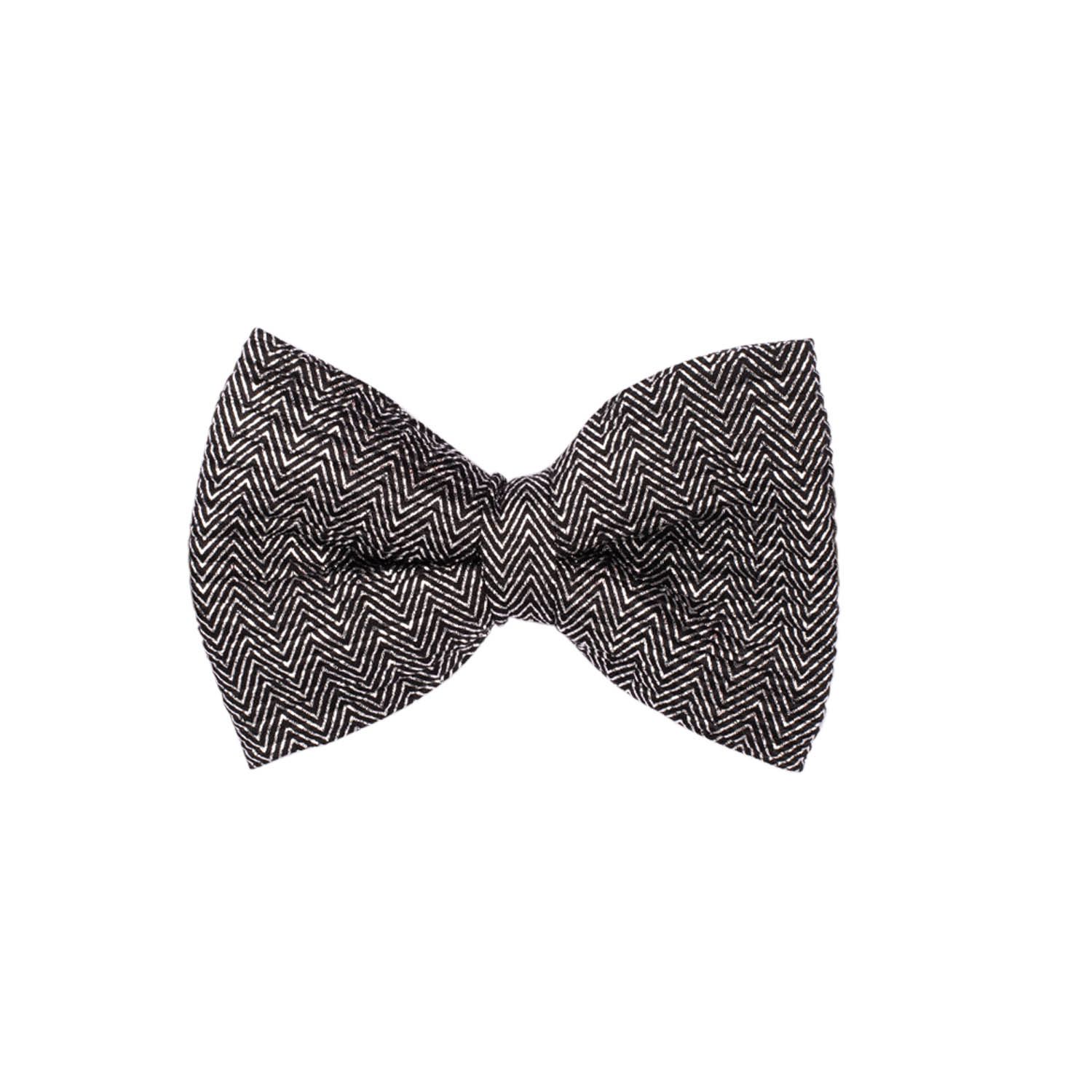 Gray Classic Sequins Pre-Tied Bow Tie for Men