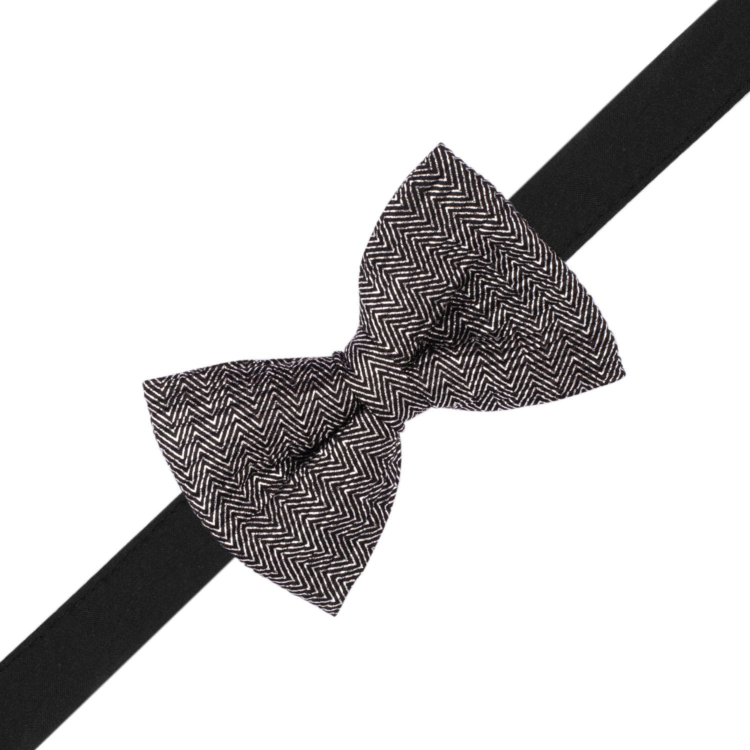 Gray Classic Sequins Pre-Tied Bow Tie for Men