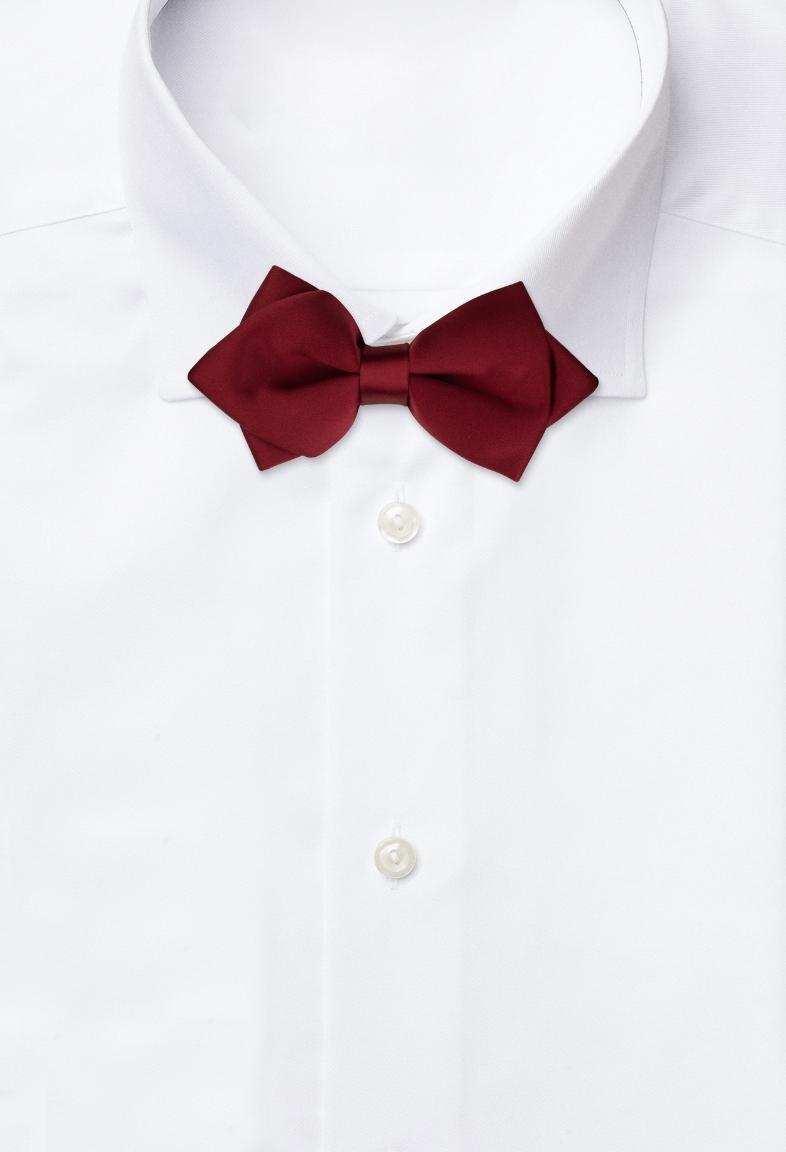 Maroon Diamond Tip Pre-Tied Bow Tie for Men