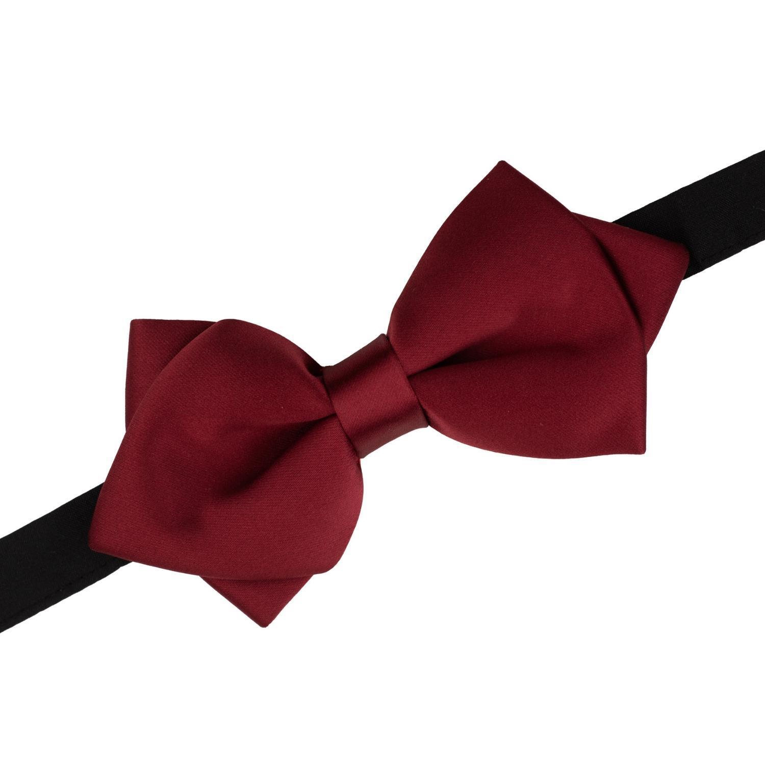 Maroon Diamond Tip Pre-Tied Bow Tie for Men