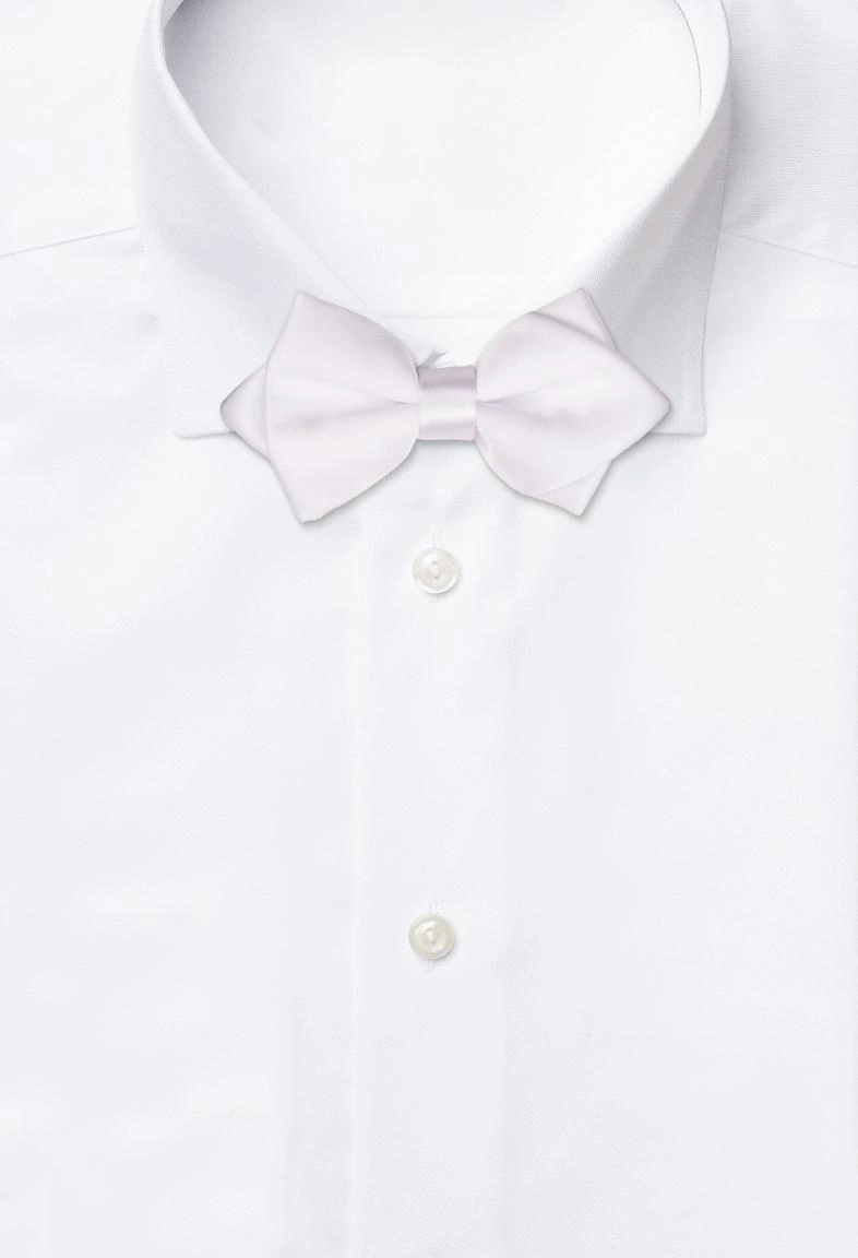 White Diamond Tip Pre-Tied Bow Tie for Men