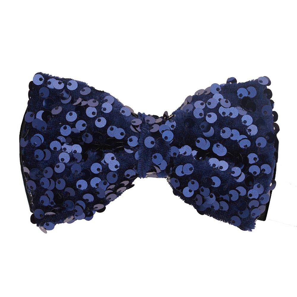 Blue Classic Sequins Pre-Tied Bow Tie for Men