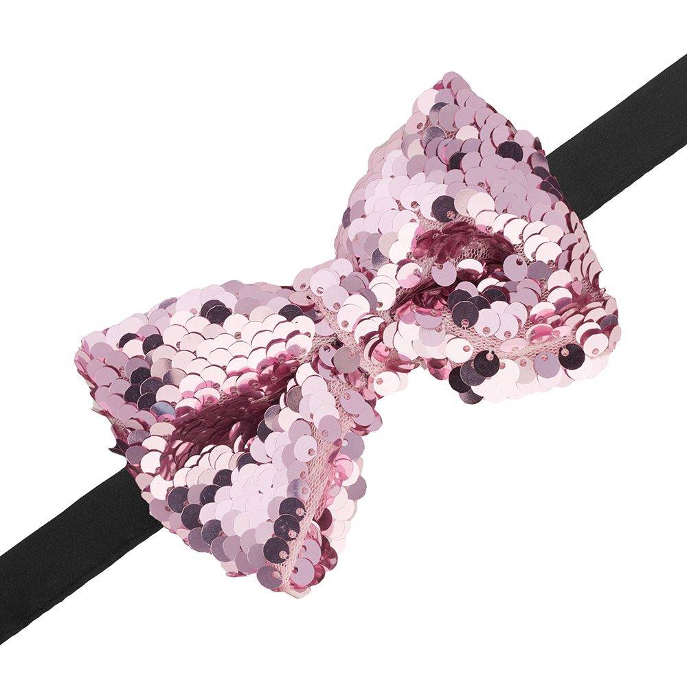 Pink Classic Sequins Pre-Tied Bow Tie for Men