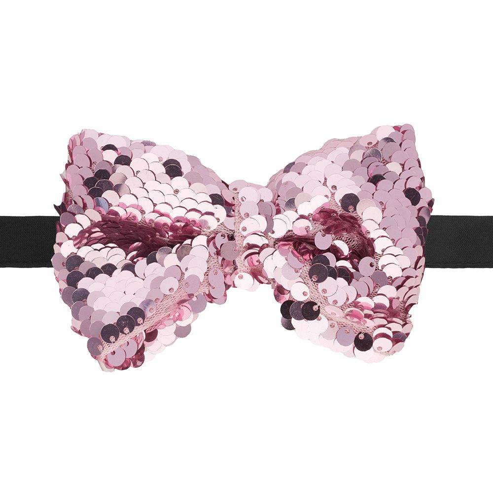 Pink Classic Sequins Pre-Tied Bow Tie for Men