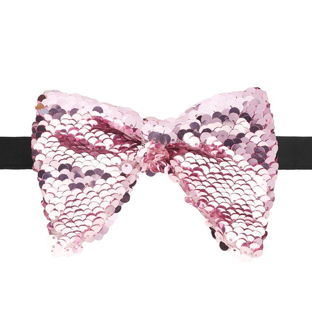 Pink Geometric Sequins Pre-Tied Bow Tie for Men