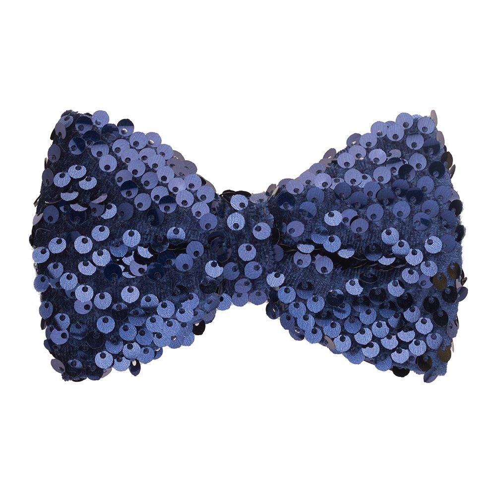 Blue Classic Sequins Pre-Tied Bow Tie for Men